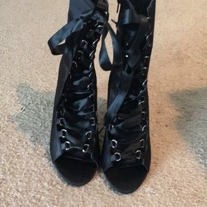 Brand New Satin Lace Up Heels